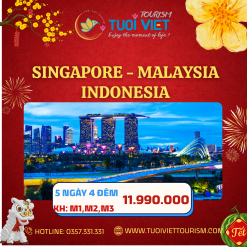 Du Xuân 2026 với Hành Trình 3 Quốc Gia Sing - Mã - Indo 5N4Đ