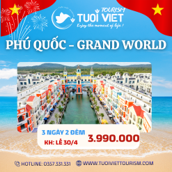 Tour kích cầu: Phú Quốc - Grand World - Lặn Ngắm San Hô
