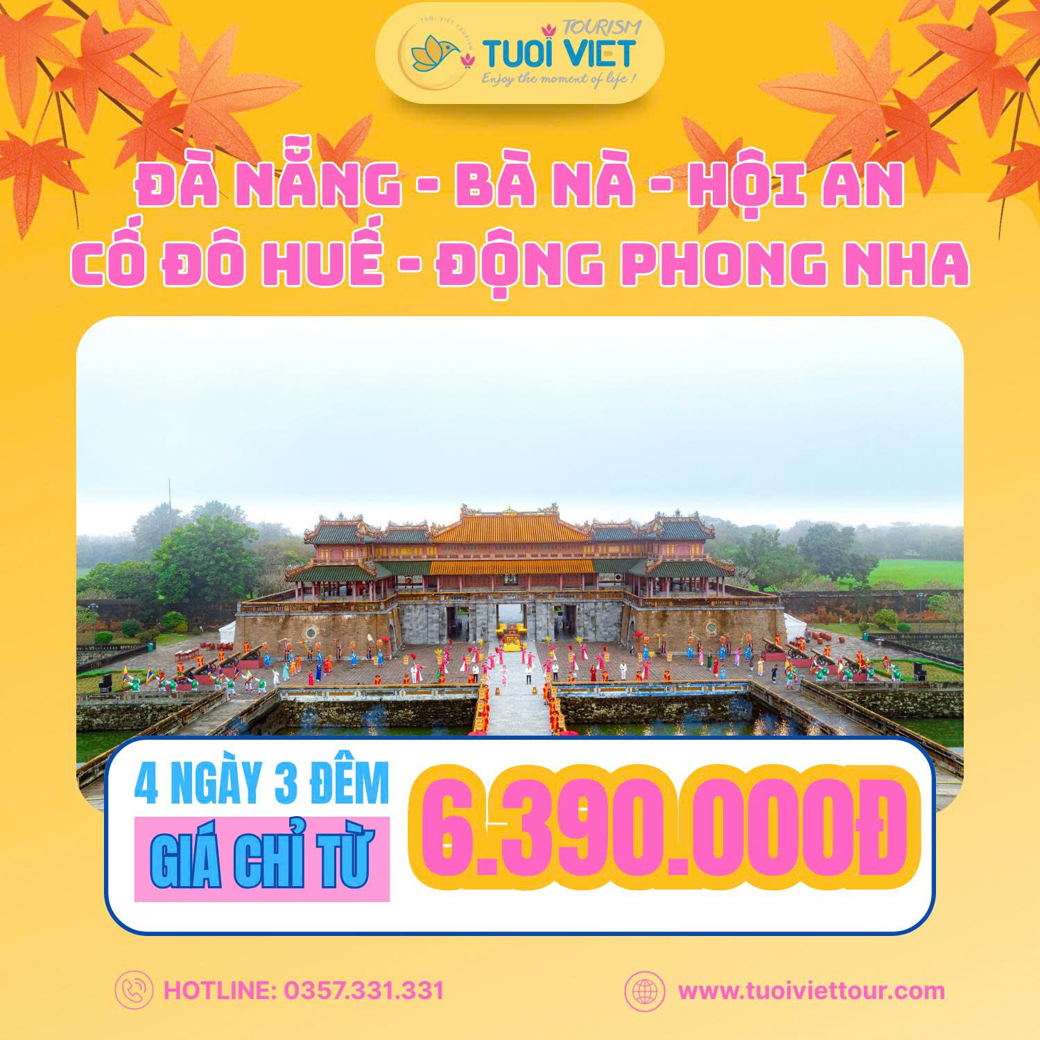 Tour Đà Nẵng – Bà Nà – Hội An – Cố Đô Huế - Động Phong Nha 4N3Đ