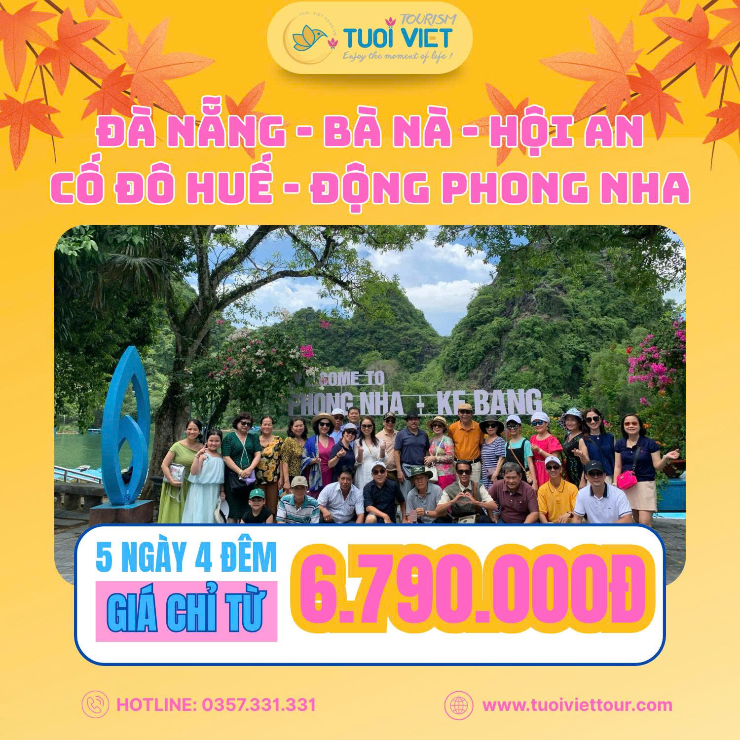 Tour Đà Nẵng – Bà Nà – Phố Cổ Hội An – Cố Đô Huế - Phong Nha 5N4Đ