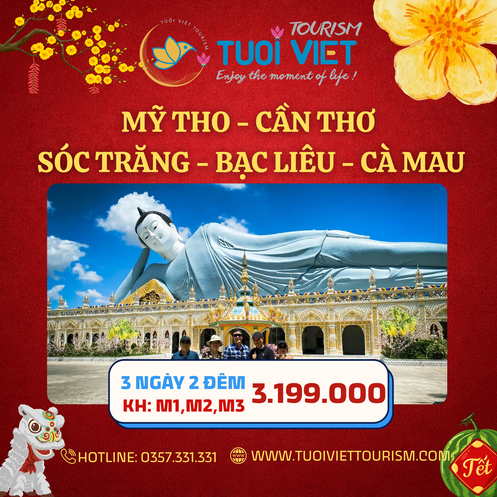 Tour Mỹ Tho - Cần Thơ - Sóc Trăng - Bạc Liêu - Cà Mau 3N2Đ