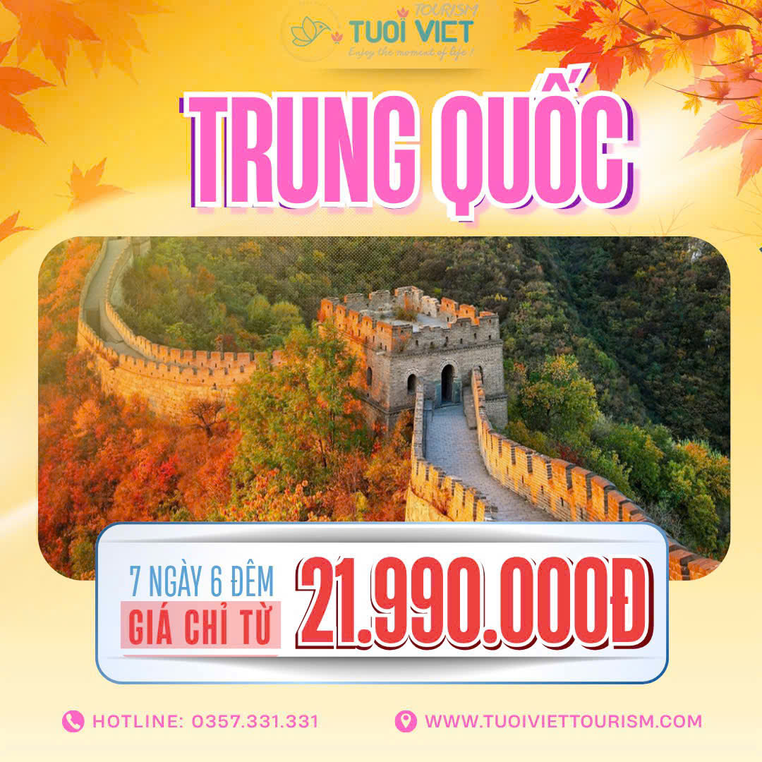 Mùa Thu Trung Quốc: Bắc Kinh Thượng Hải Hàng Châu Ô Trấn 7N6Đ